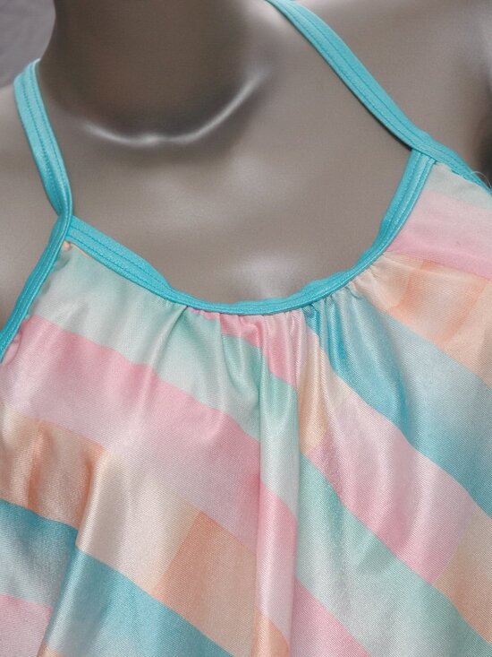 NWT Maternity Swimsuit Vintage 80's - 90's Christina Size 10 Pastel Stripes NOS - Picture 3 of 5